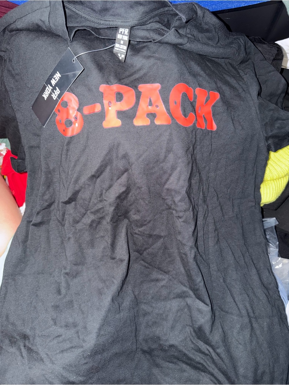 Black Short-Sleeve Tee with Red 8-PACK Graphic
